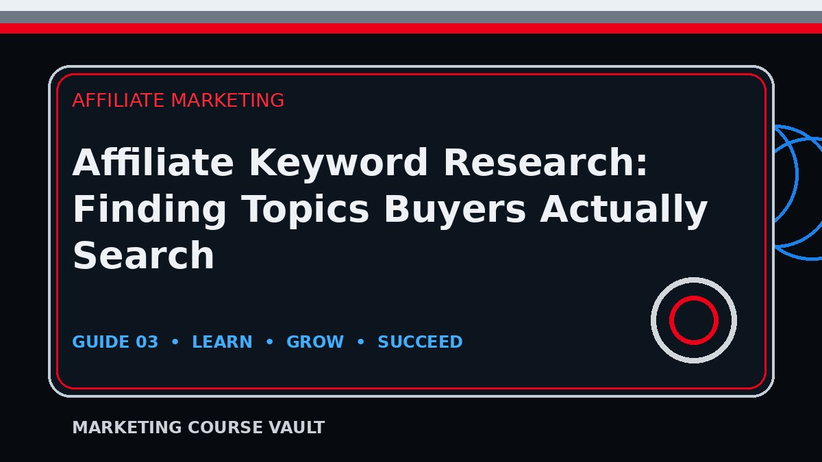 Affiliate Keyword Research: Finding Topics Buyers Actually Search