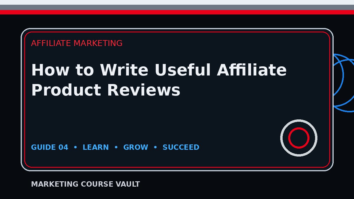 How to Write Useful Affiliate Product Reviews