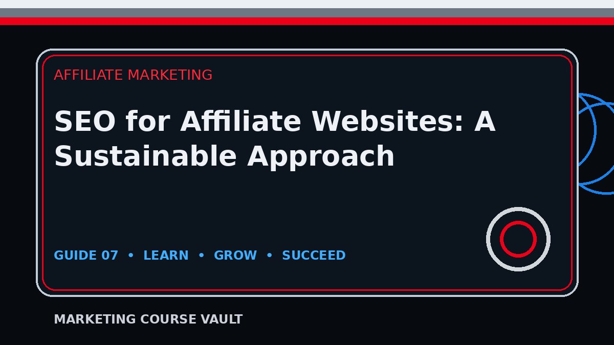 SEO for Affiliate Websites: A Sustainable Approach