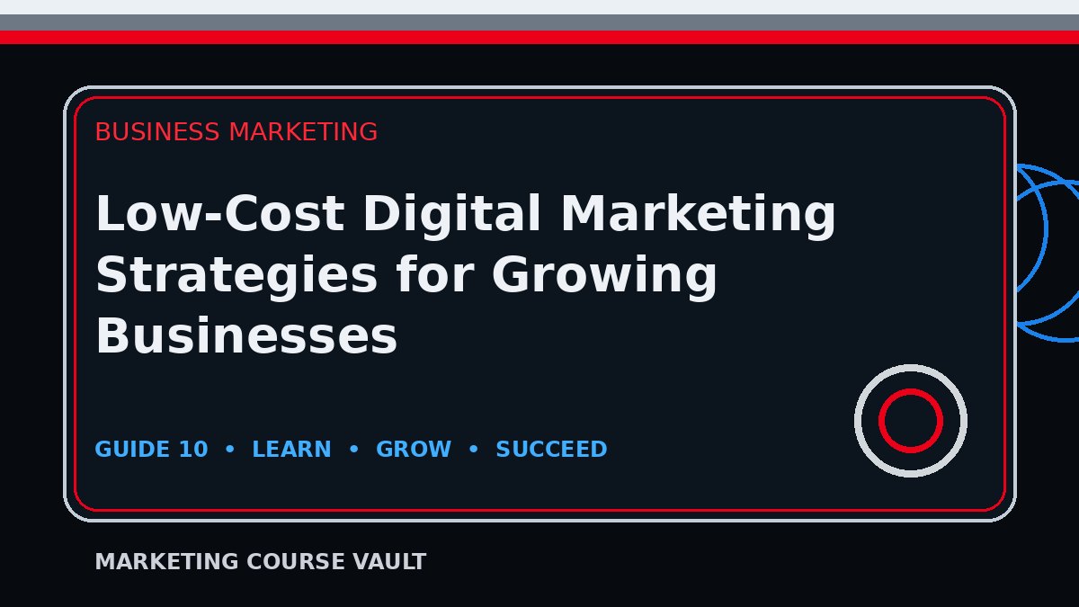 Low-Cost Digital Marketing Strategies for Growing Businesses