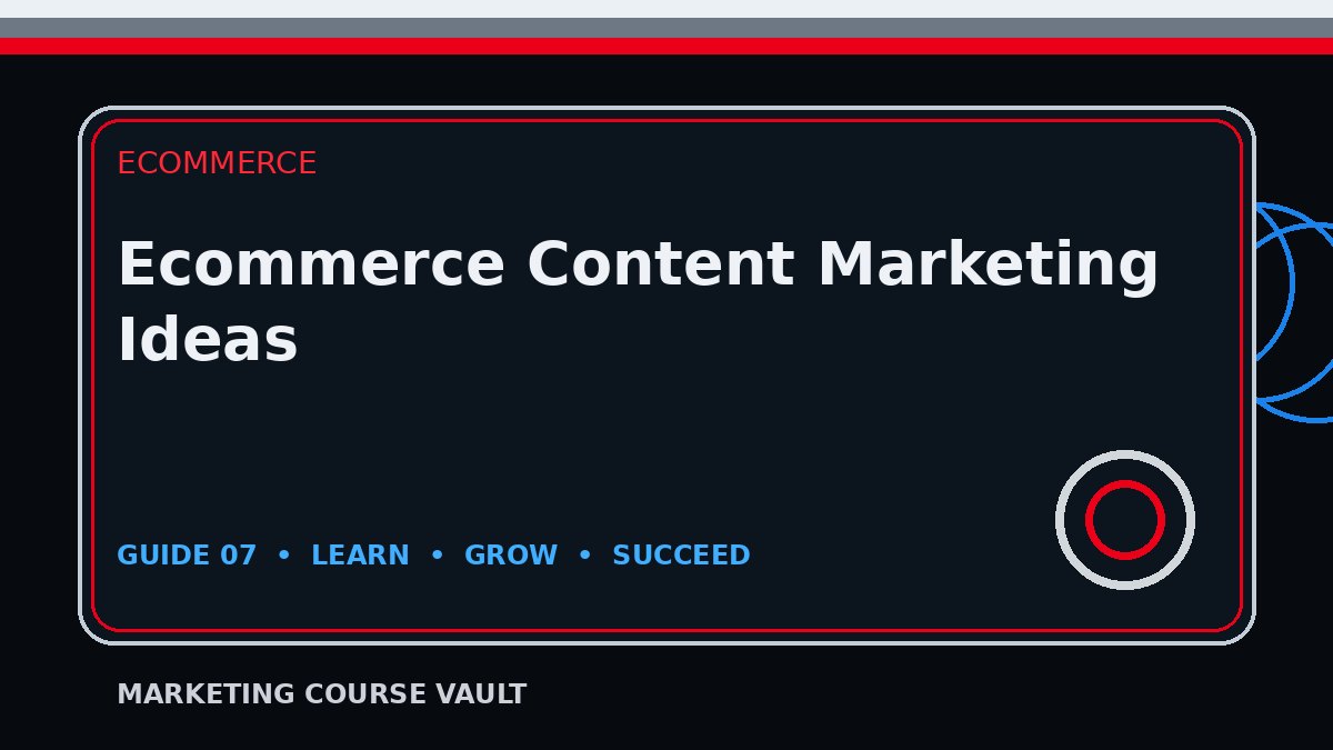 Ecommerce Content Marketing Ideas