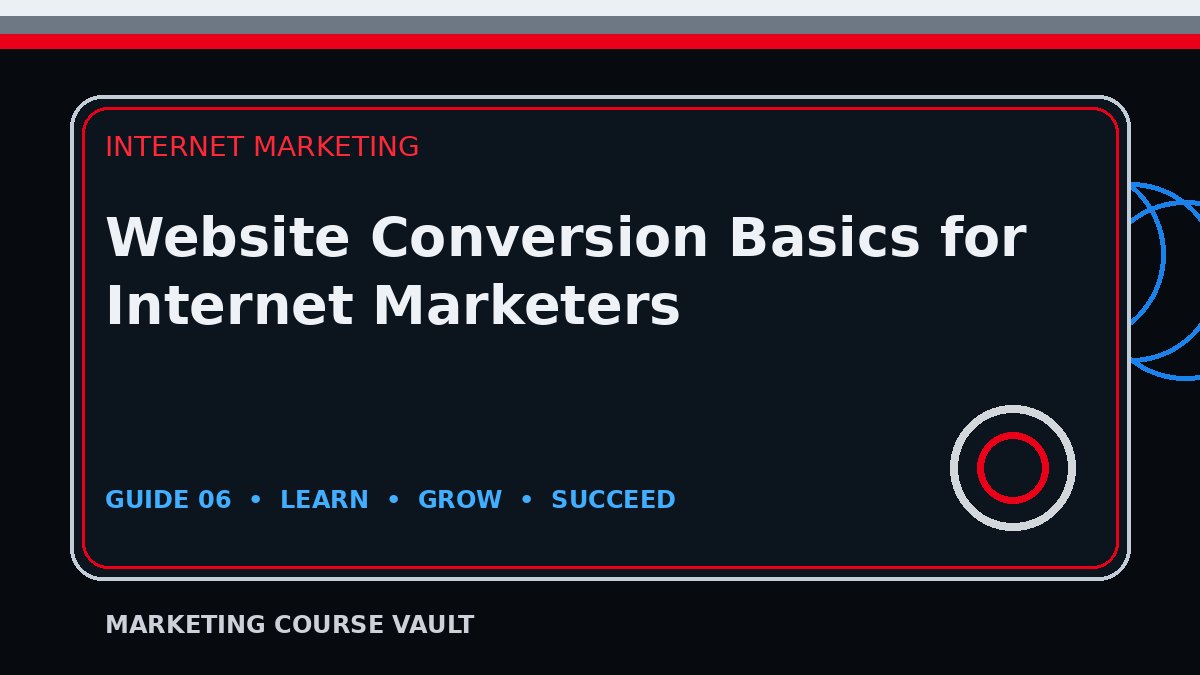 Website Conversion Basics for Internet Marketers